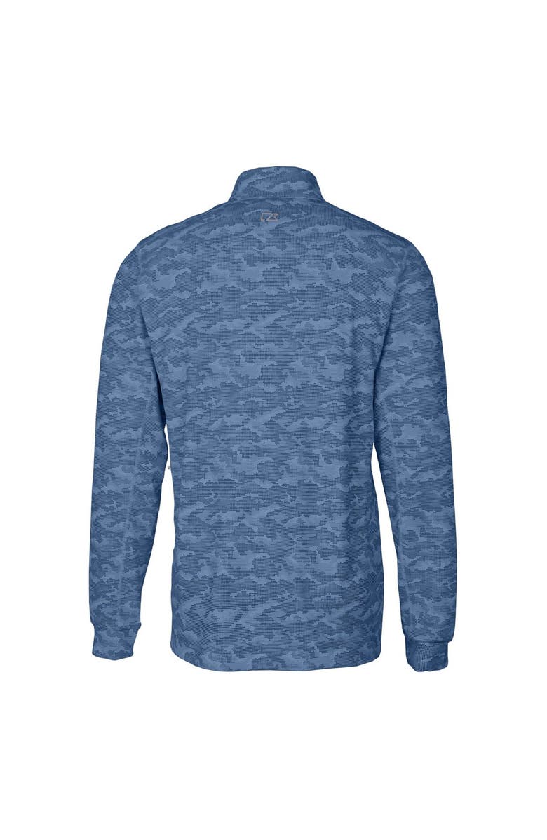 Cutter & Buck Men's Cutter & Buck  Navy Jacksonville Jumbo Shrimp Big & Tall Traverse Camo Print Stretch Quarter-Zip Pullover Top, Alternate, color, 