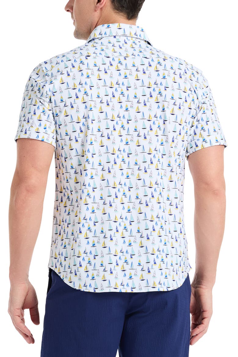 Transpacific Knit Short Sleeve Button-Up Shirt, Alternate, color, WHITE