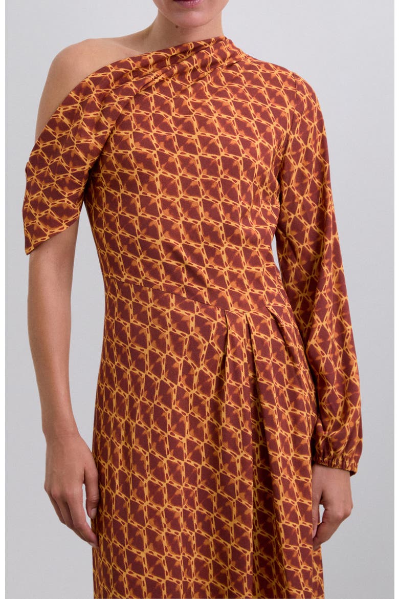 Antikprint Dress, Alternate, color, Terracota