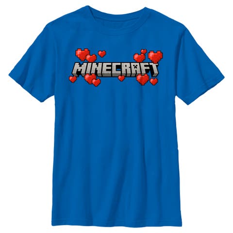 Boy's Minecraft Valentine's Day Hearts Logo  Graphic T-Shirt