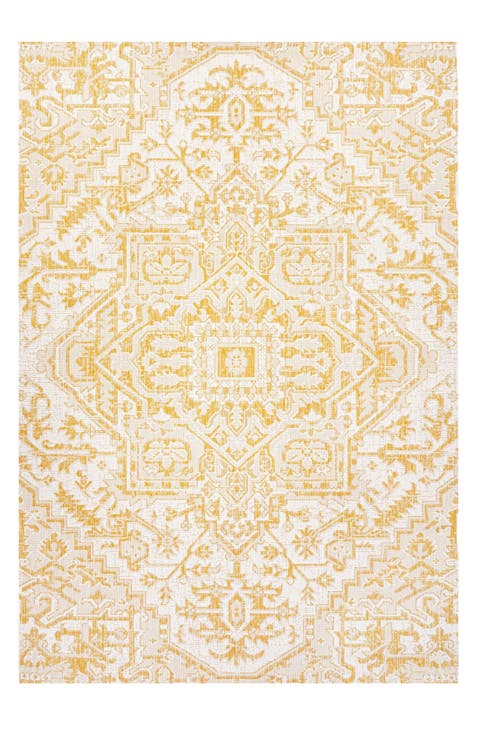 Estrella Bohemian Medallion Textured Weave Indoor/Outdoor Area Rug
