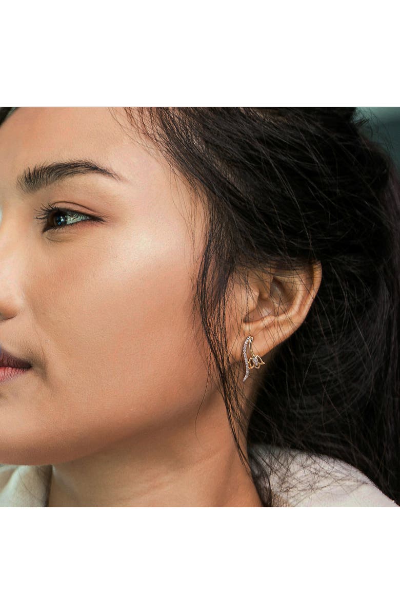 DELMAR Diamond Floral Stud Earrings - 0.19ct., Alternate, color, Gold