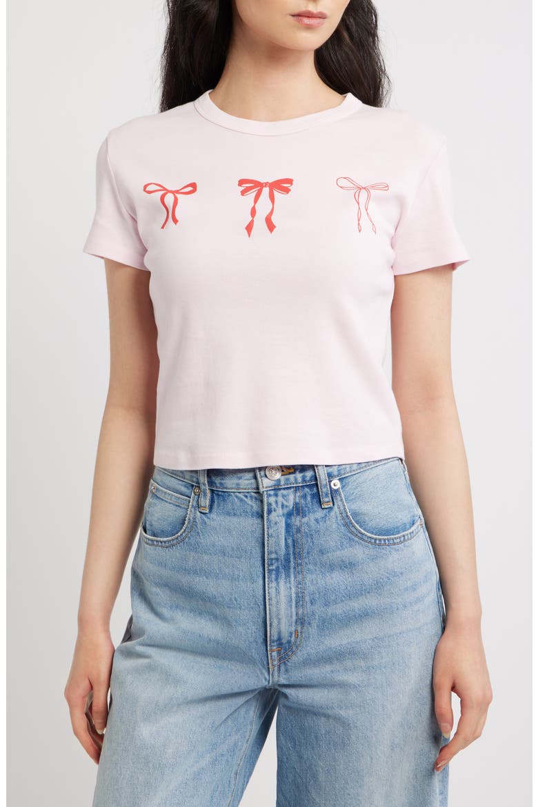 Bows Graphic T-shirt, Main, color, PRIMROSE PINK