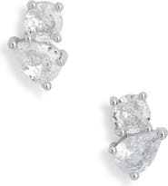 NORDSTROM RACK Round & Pear Cubic Zirconia Stud Earrings