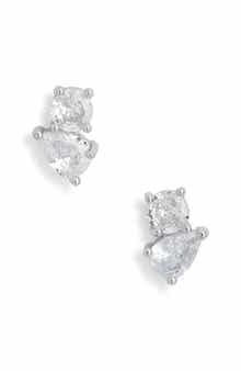 NORDSTROM RACK Round & Pear Cubic Zirconia Stud Earrings