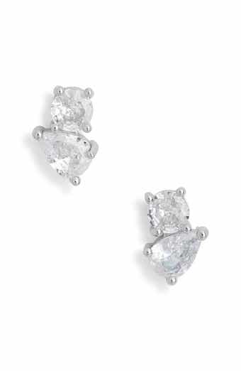 NORDSTROM RACK Round & Pear Cubic Zirconia Stud Earrings