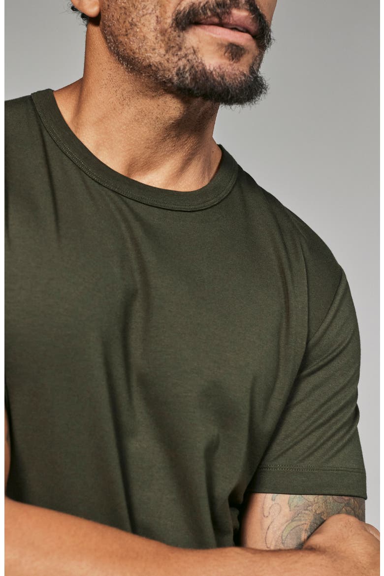 Stretch Cotton & Modal Performance Crewneck T-Shirt, Alternate, color, DARK OLIVE