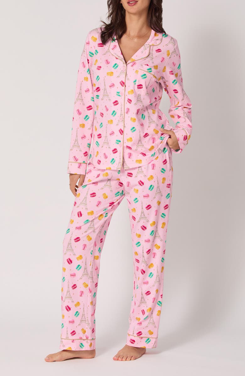 BedHead Pajamas Print Jersey Pajamas, Alternate, color, Eiffel For You