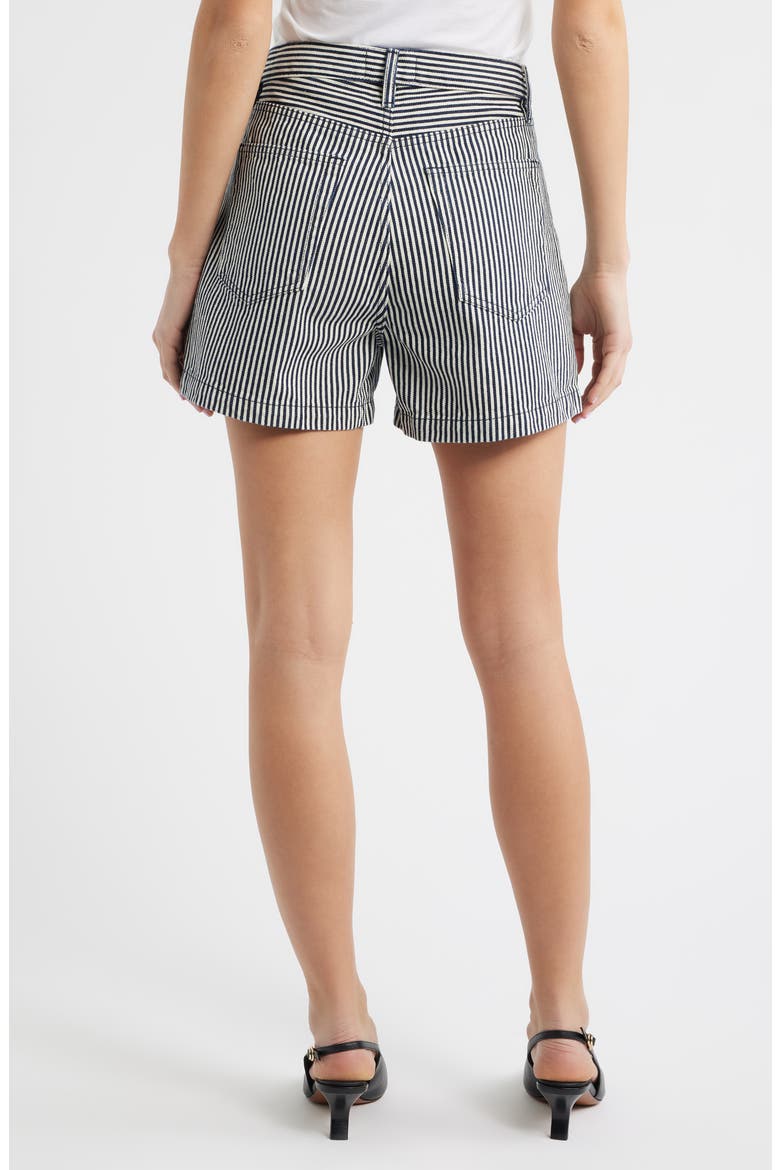 The Everyday High Waist Denim Shorts, Alternate, color, NAVY STRIPE