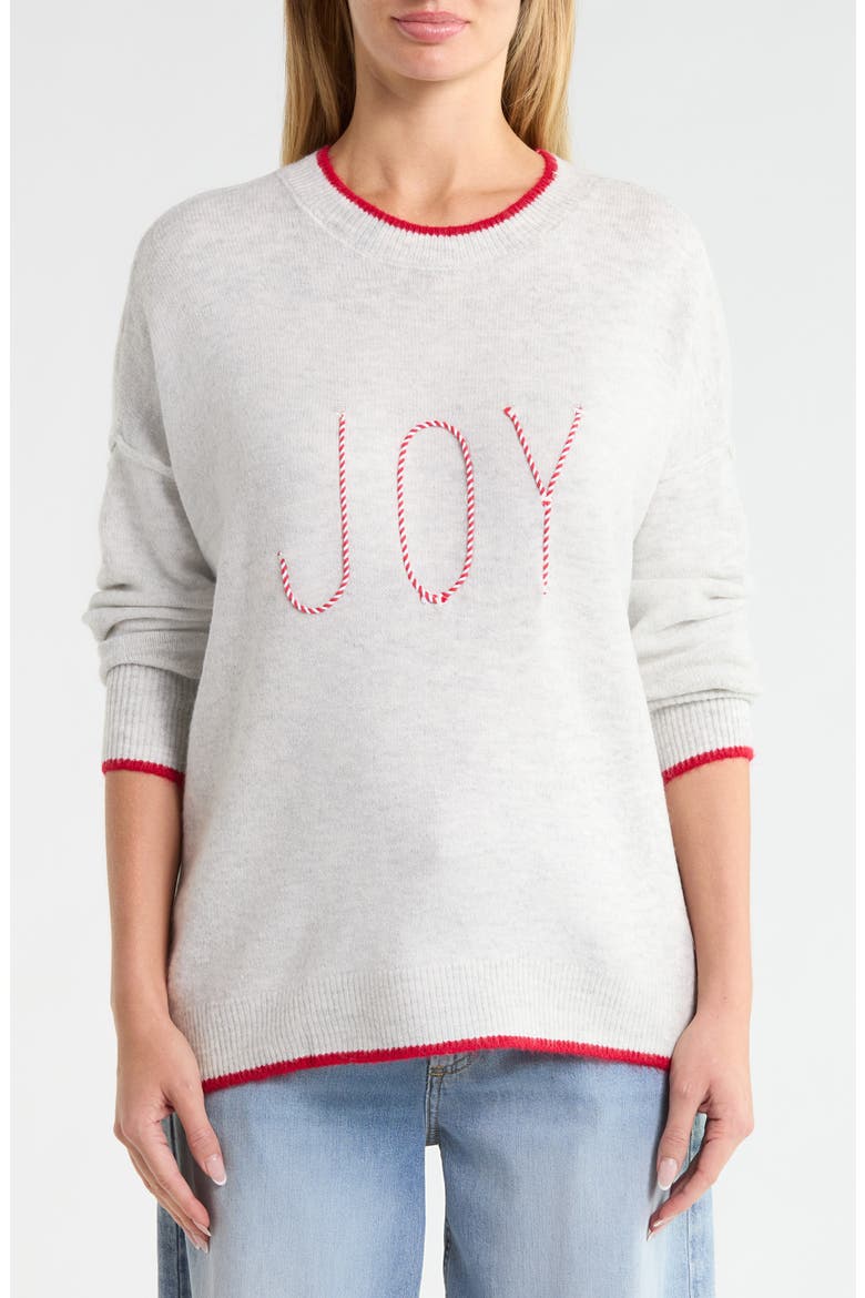 Joy Embroidered Sweater, Main, color, SILVER HEATHER
