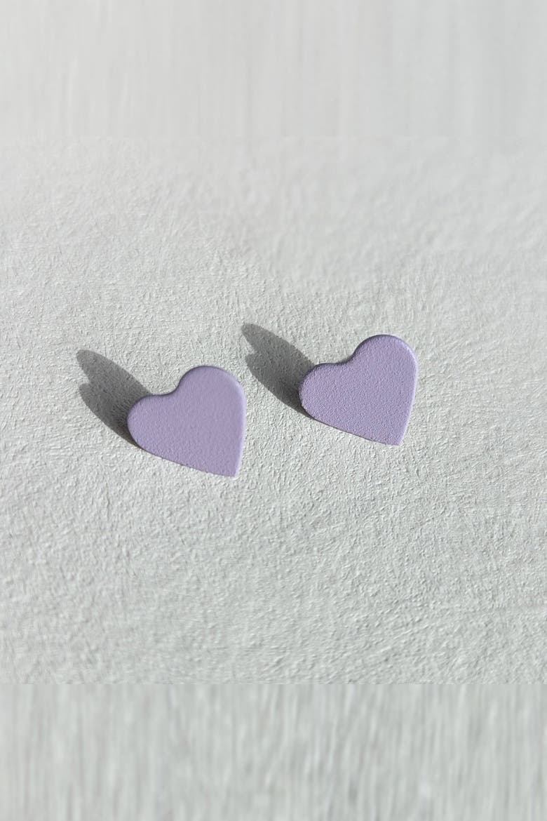 Heart Earrings, Main, color, Lilac