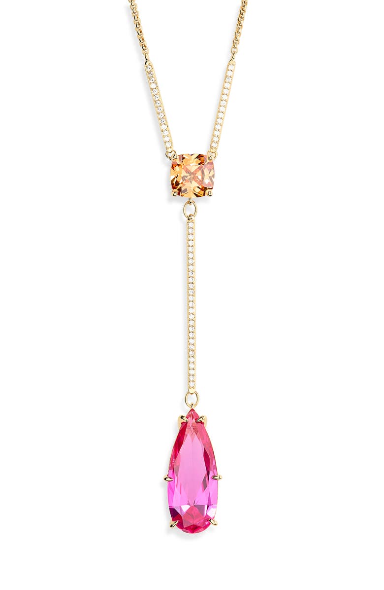 Nadri Blushing Y-Necklace, Alternate, color, Gold