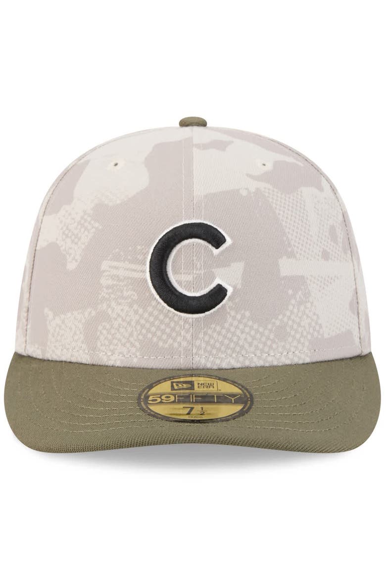 Men's New Era Light Beige/Olive Chicago Cubs 2025 Armed Forces Day 59FIFTY Fitted Hat, Alternate, color, Light Beige