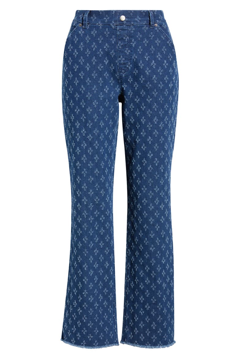 Textured Straight Leg Denim Leggings, Alternate, color, MEDIUM WASH
