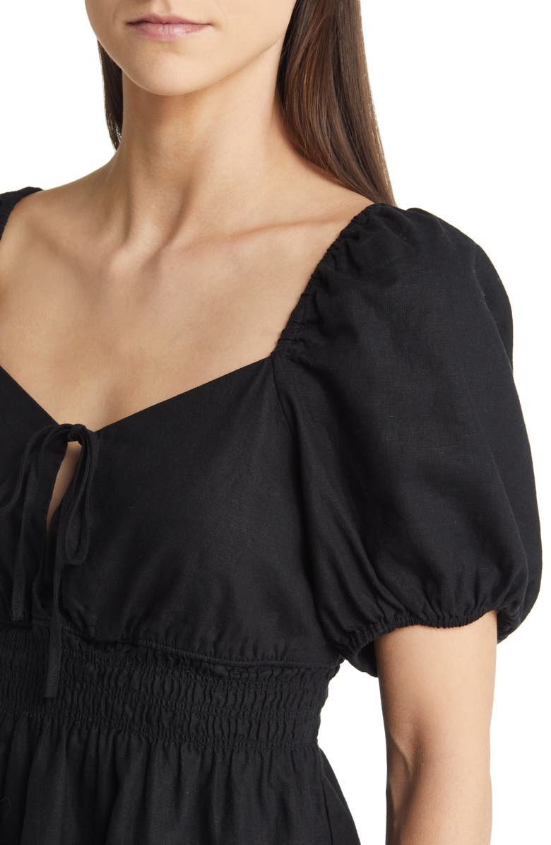 Treasure & Bond Linen Blend Peplum Top, Alternate, color, Black