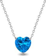 In Season Jewelry Prong CZ Birthstone Heart Necklace