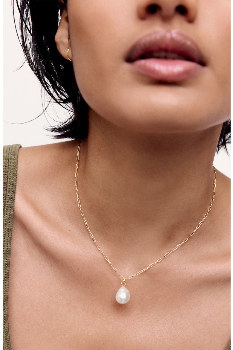 Nura Baroque Pearl Necklace, Alternate, color, 14KT SOLID GOLD / PEARL