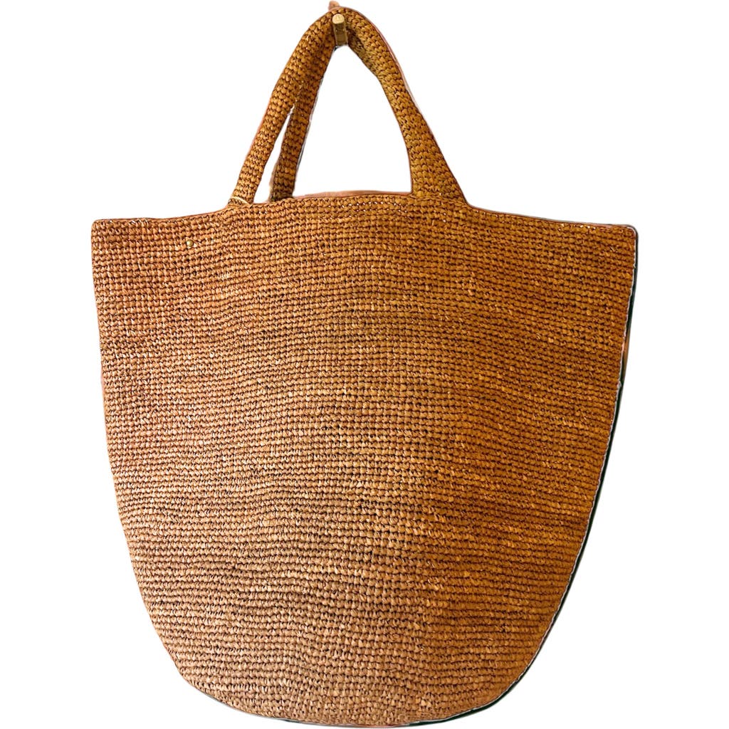 Zanatany Concepts Caramel Raffia Beach Tote Bag