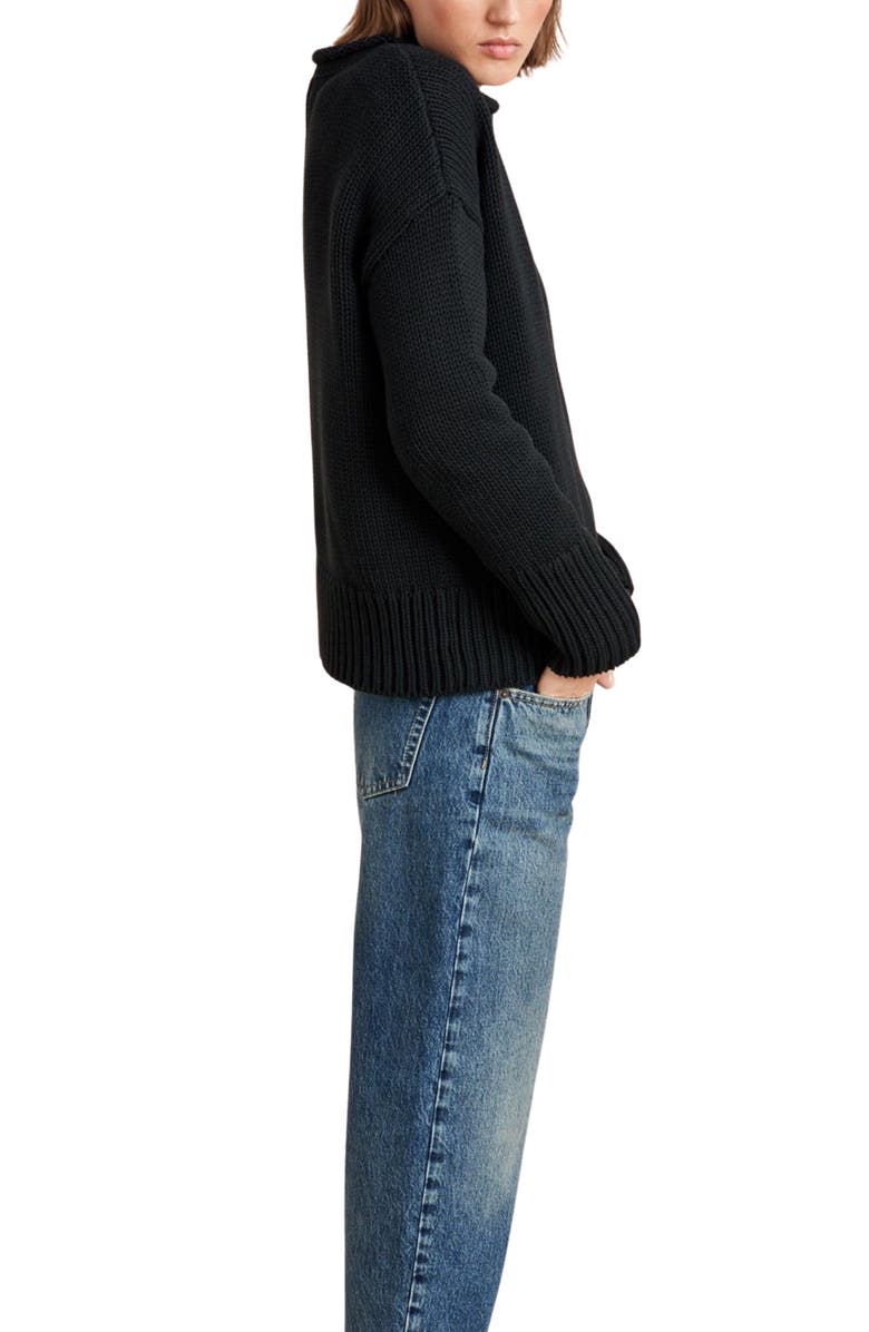 La Ligne Solid Marina Sweater, Alternate, color, Black