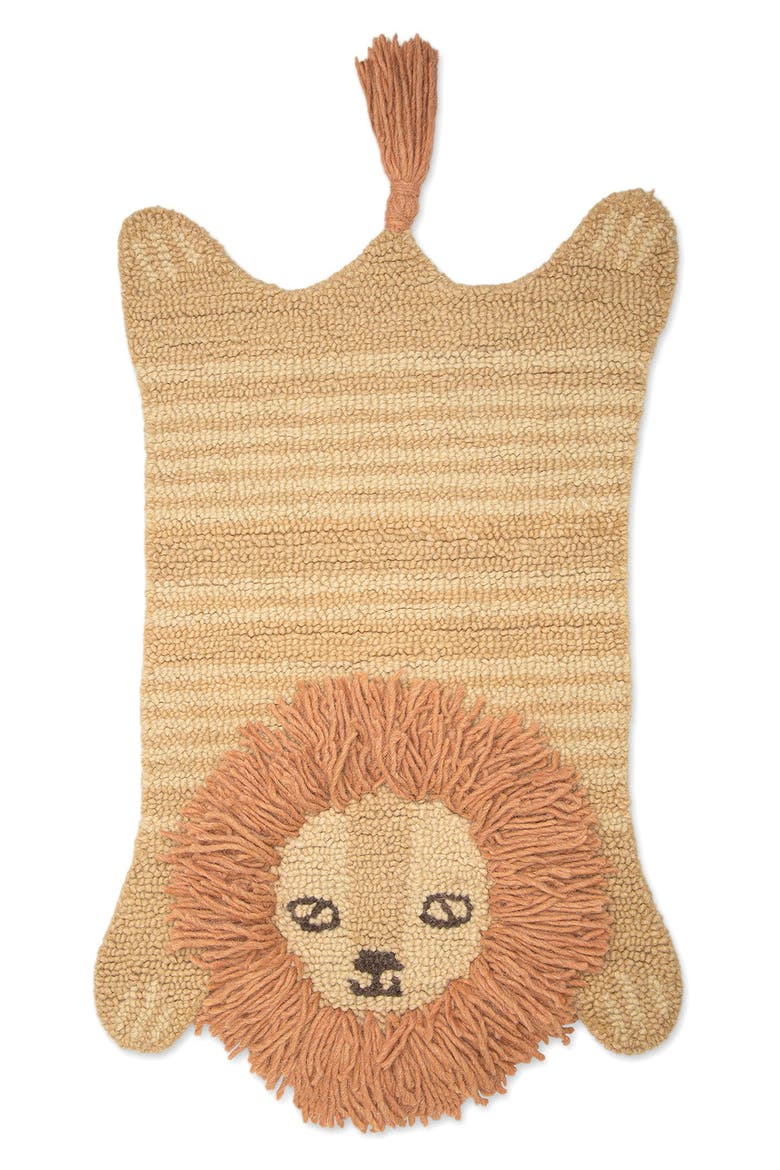 Safari Animal Accent Rug, Main, color, BROWN LION