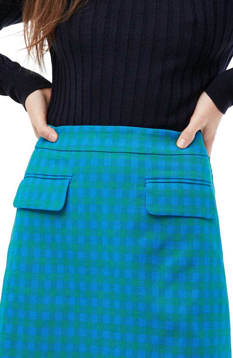 J.Crew Colorful Gingham Front Flap Pocket Skirt, Alternate, color, 