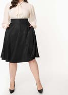 Unique Vintage Plus Size Retro Style High Waist Vivien Swing Skirt