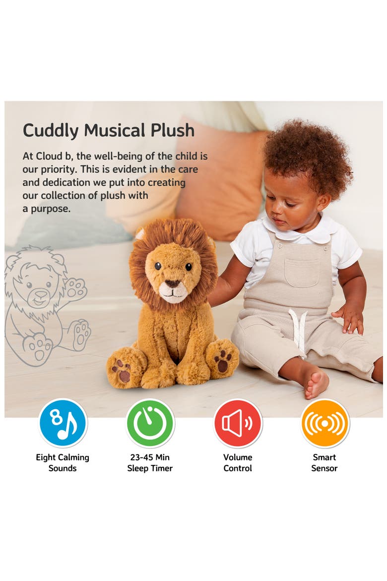 Louis the Lion Smart Sensor - Plush Toy & Baby Sleep Sound Soother, Alternate, color, BROWN
