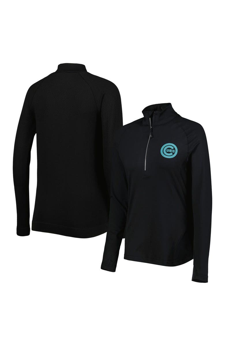 LEVELWEAR Women's Levelwear Black Chicago Cubs Energy Quarter-Zip Jacket, Main, color, 