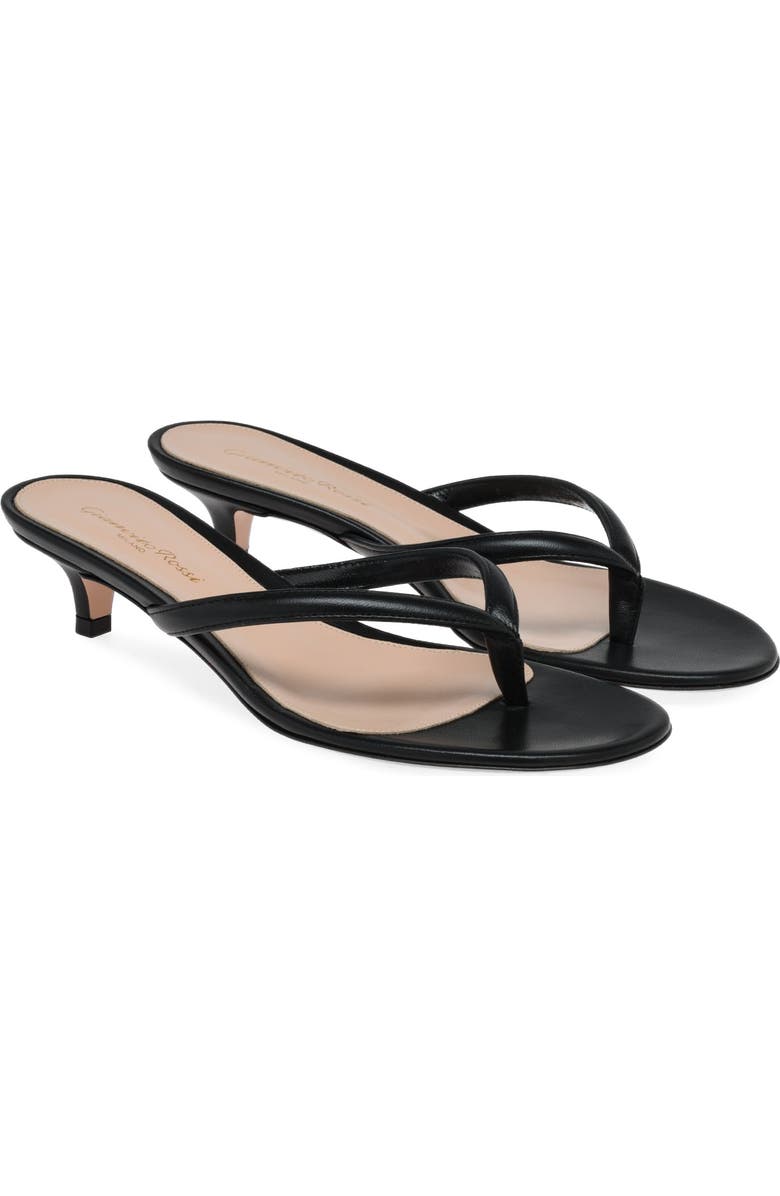 Gianvito Rossi Calypso Thong, Alternate, color, Black Lamb Leather