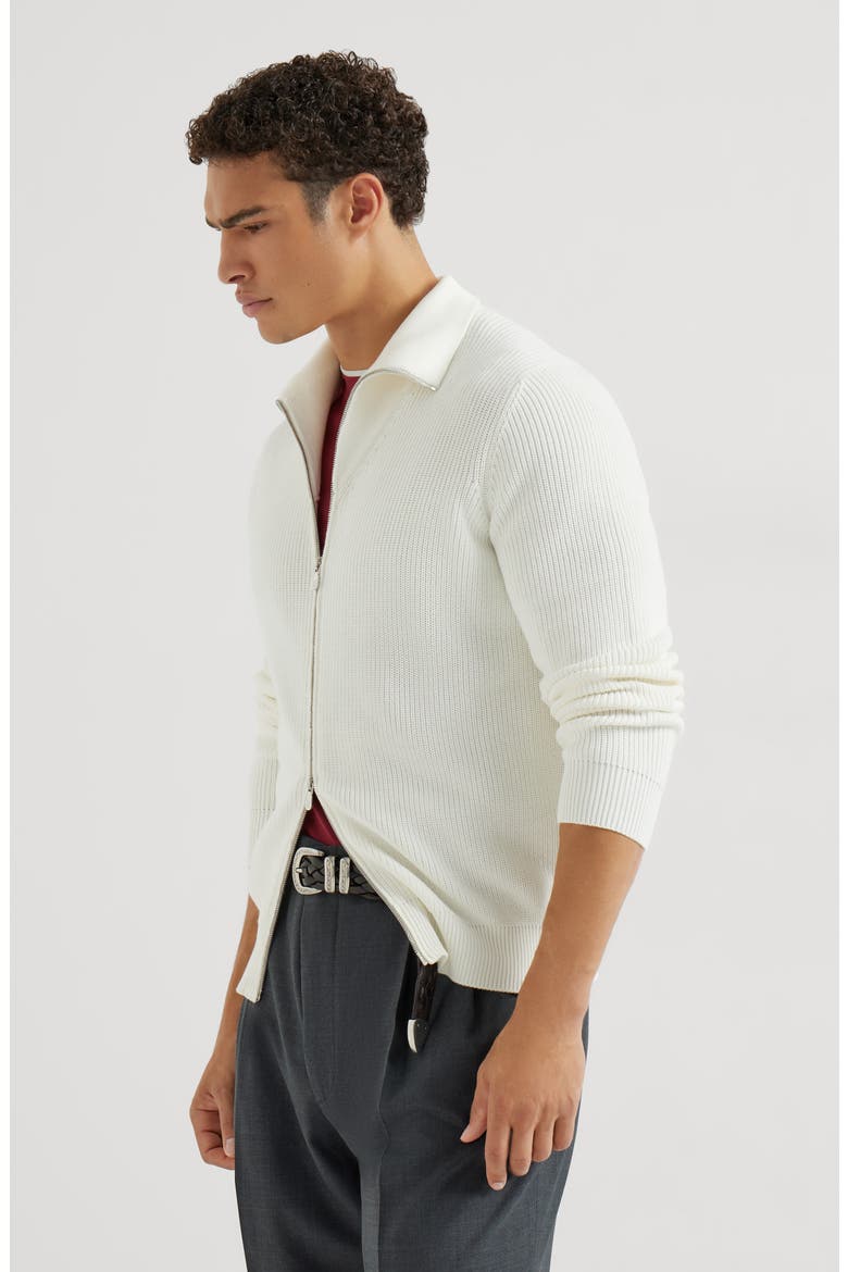 Half English Rib knit cardigan, Alternate, color, Panama