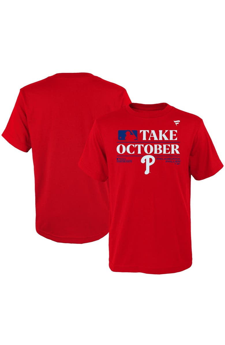 FANATICS Youth Fanatics Branded Red Philadelphia Phillies 2023 Postseason Locker Room T-Shirt, Main, color,