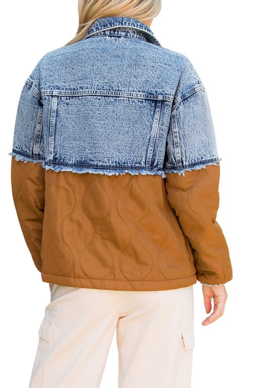 Stoosh Denim & Onion Quilted Mixed Media Jacket In Multi