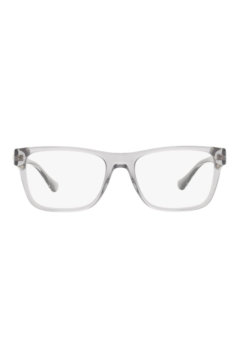 57mm Rectangular Optical Glasses, Main, color, TRANSPARENT GREY