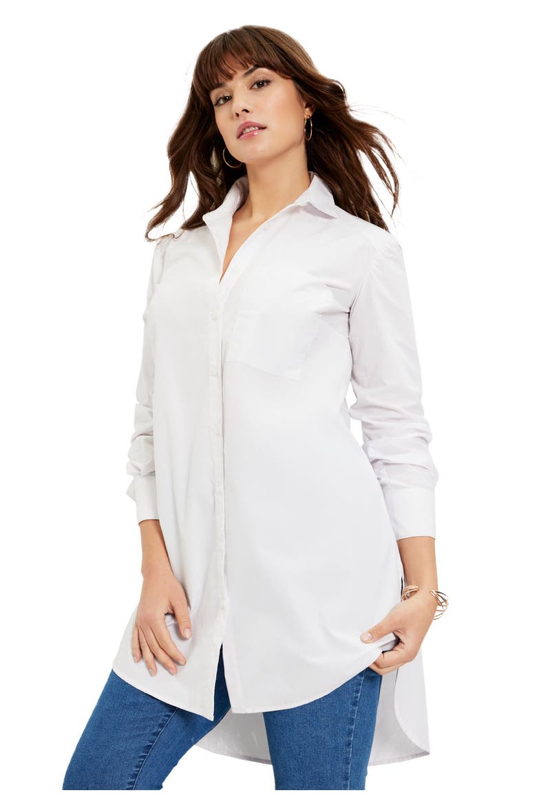 Poplin La Vie Tunic, Main, color, WHITE