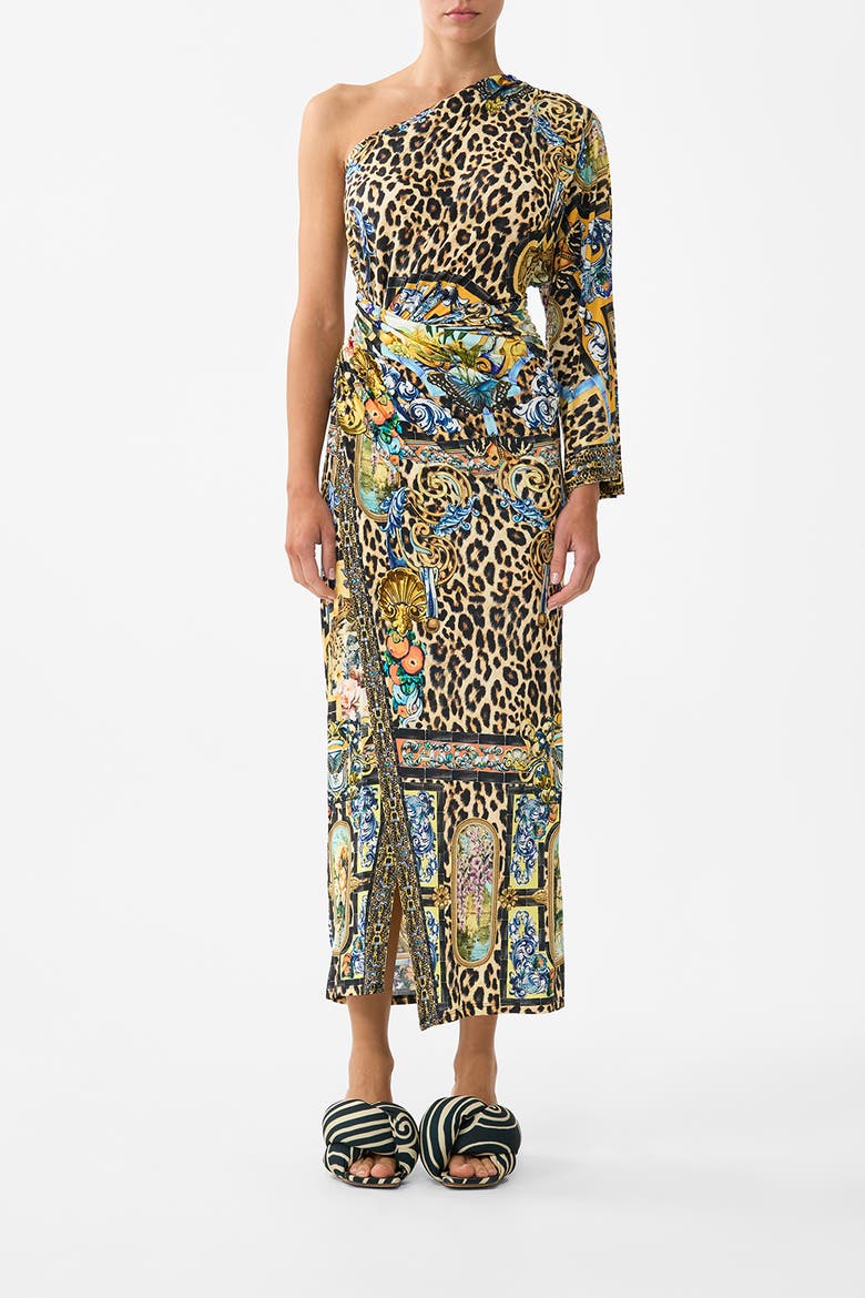 One Shoulder Jersey Dress, Main, color, Sevillian Style