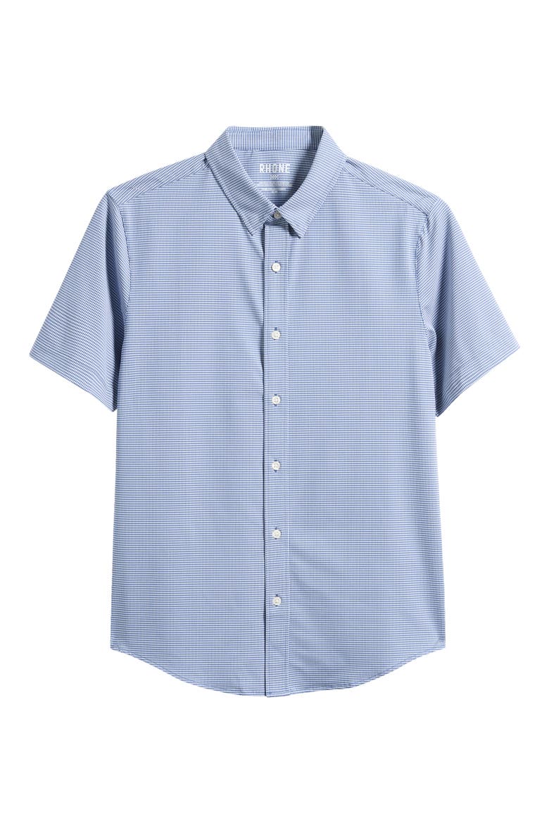 Commuter Micro Check Button-Up Shirt, Alternate, color, INDIGO BLUE MICRO GINGHAM