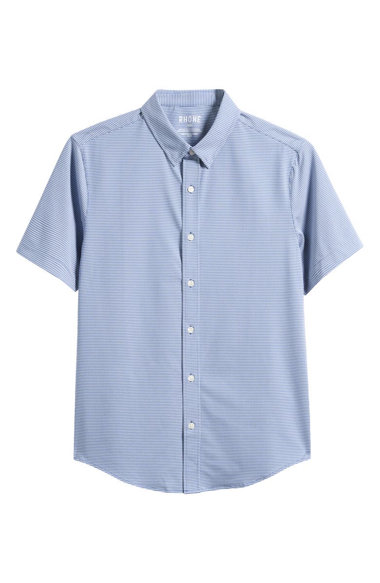 Rhone Commuter Micro Check Button-Up Shirt, Alternate, color, Indigo Blue Micro Gingham