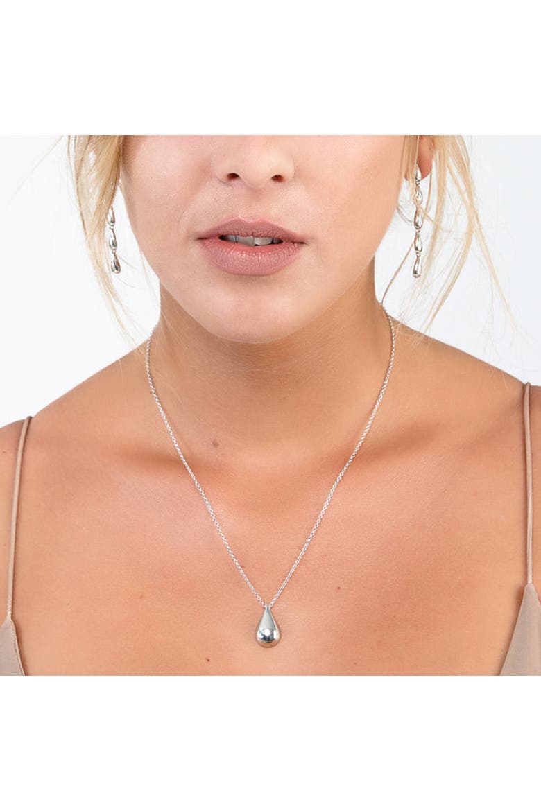 Large Tear Drop Pendant Necklace in 925 Sterling Silver, Alternate, color, Sterling Silver
