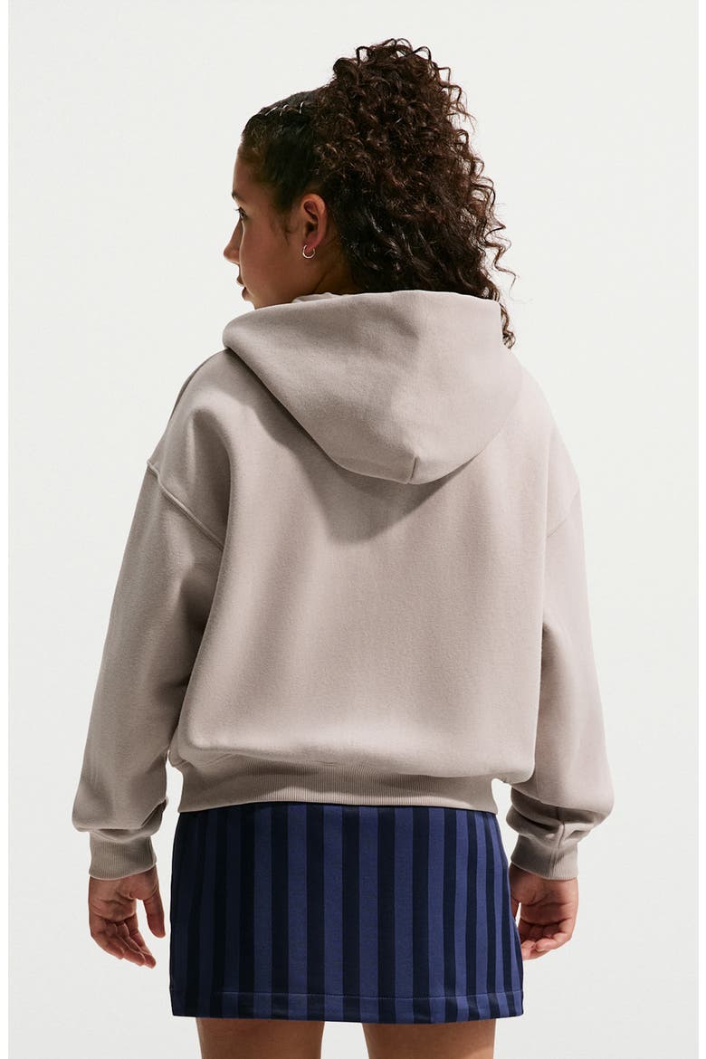 Kids' Studio Oversized Full Zip Fleece Hoodie, Alternate, color, MOON PARTICLE/ WHITE