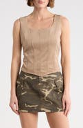 Vigoss Faux Suede Corset Tank