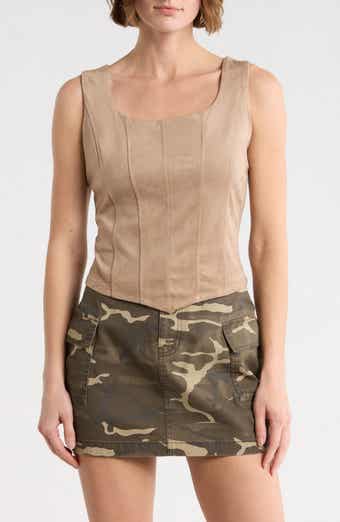 Vigoss Faux Suede Corset Tank
