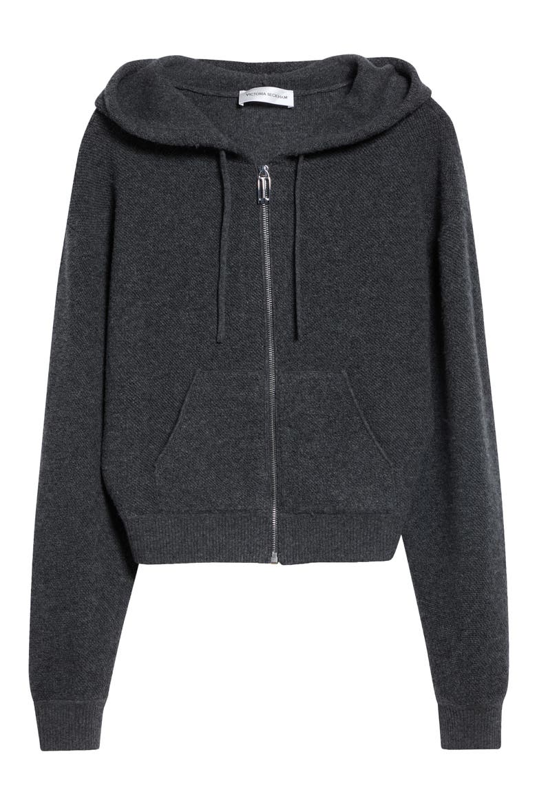 Full Zip Wool & Cashmere Hoodie, Main, color, DARK GREY MARL