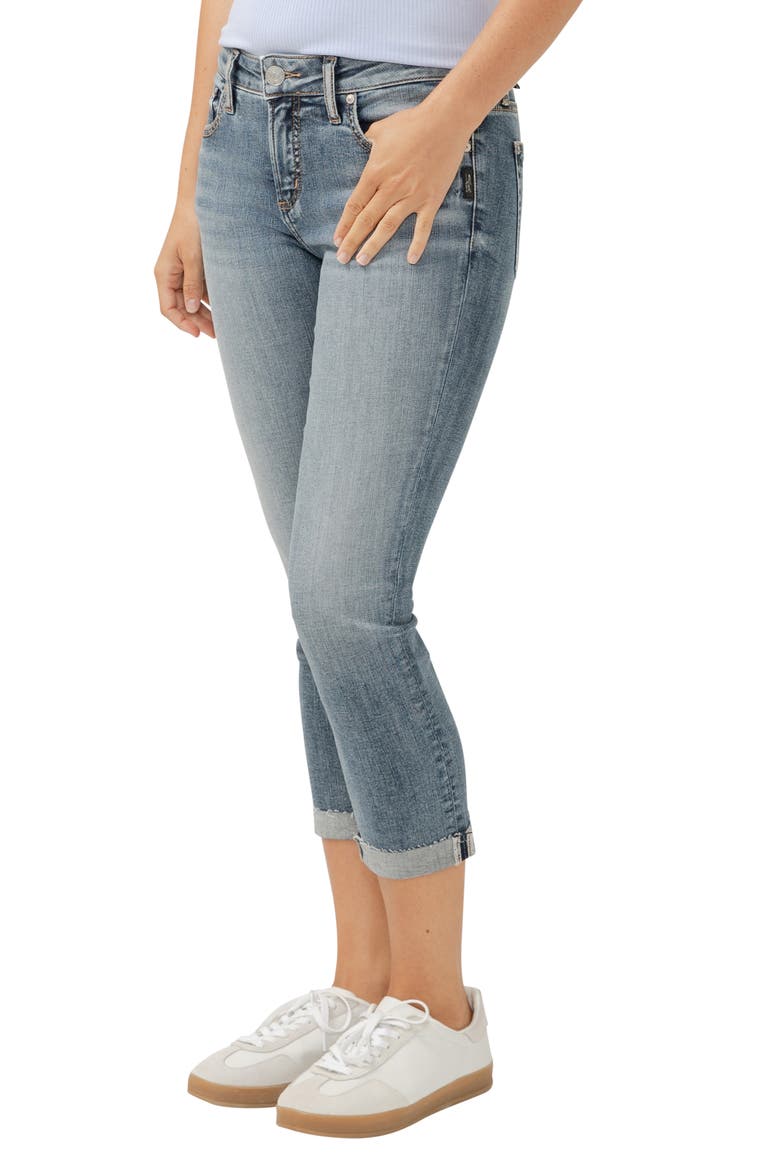 Elyse Curvy Mid Rise Capri Jeans, Alternate, color, INDIGO
