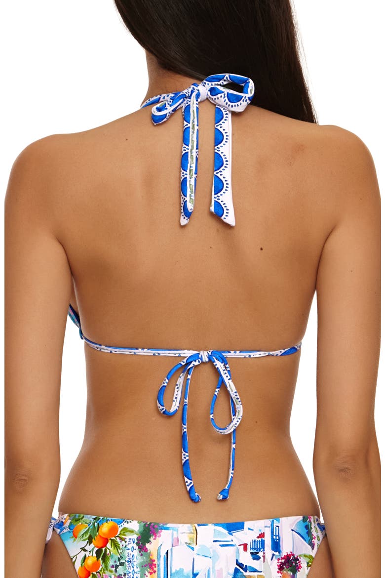 Mykonos Reversible Triangle Bikini Top, Alternate, color, BLUE
