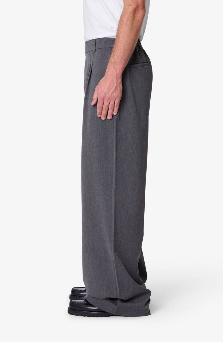 mnml Pleated Wide Leg Cotton Blend Pants, Alternate, color, Grey