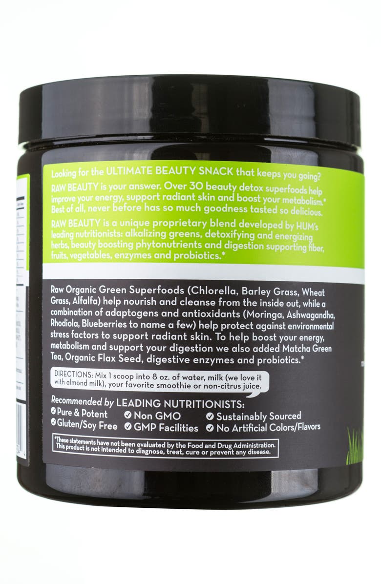 Hum Nutrition Raw Beauty Skin & Energy Green Superfood Powder, Alternate, color, 