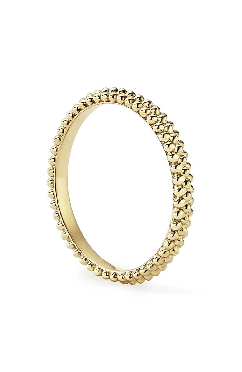 LAGOS Caviar Beaded Stacking Ring, Alternate, color, Yellow Gold