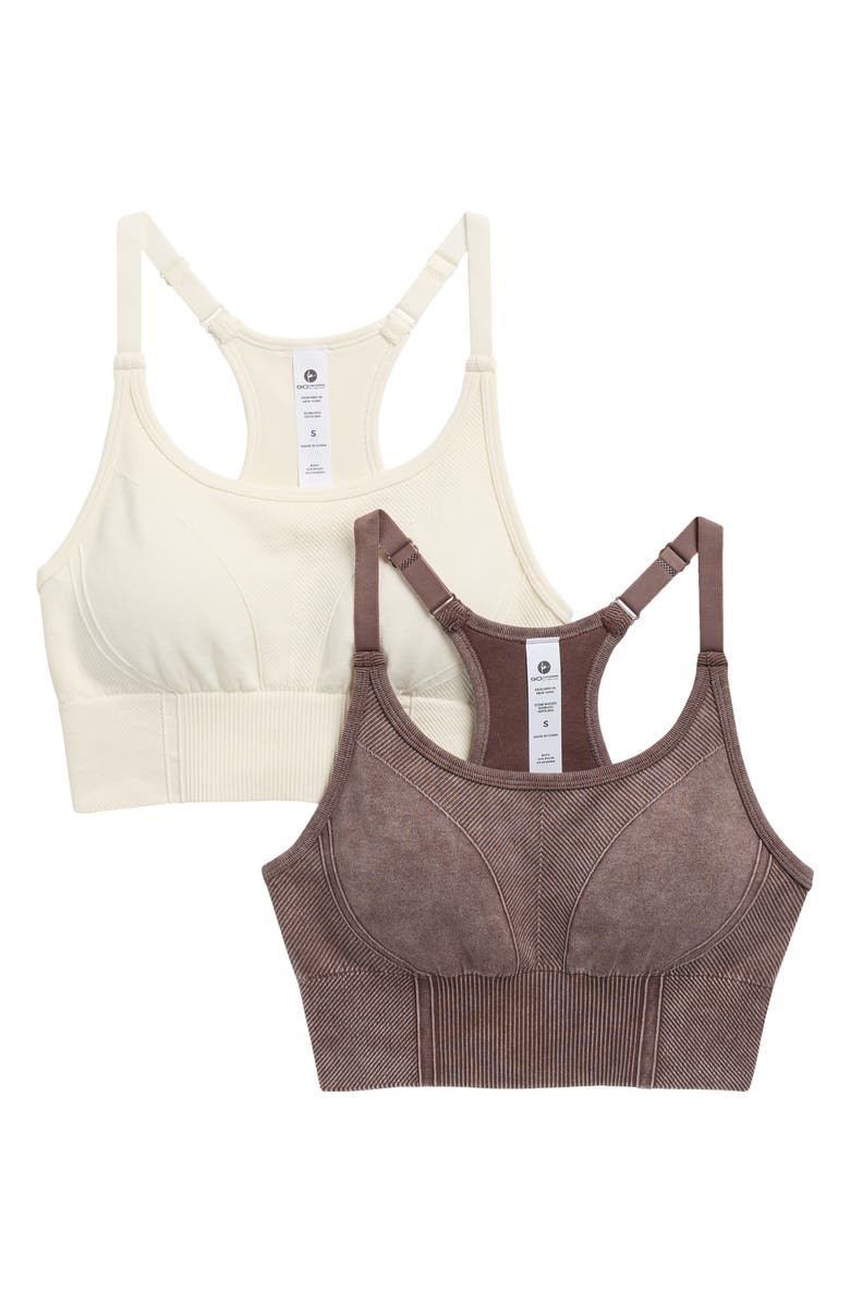 90 DEGREE BY REFLEX 2-Pack Stonewashed Seamless Sports Bras, Main, color, Shopping Bag/ Sugar Swizzle