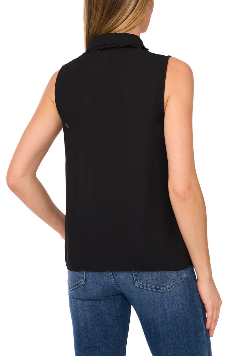 CeCe Embroidered Ruffle Collar Sleeveless Shirt, Alternate, color, 