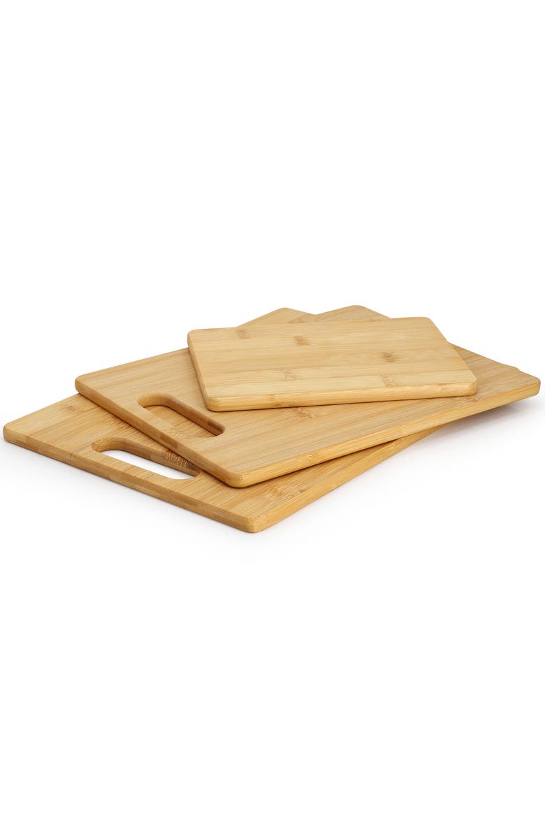 3 Piece 8 Inch, 11 Inch, and 13 Inch Wood Cutting Boards, Alternate, color, Bamboo